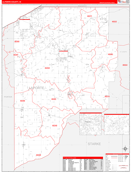 La Porte County, IN Zip Code Map